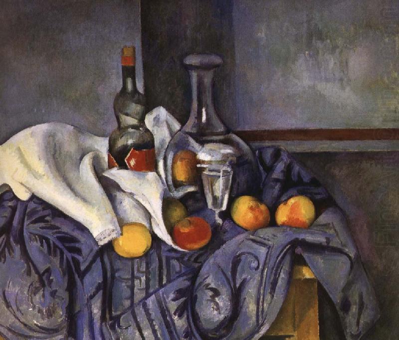 Paul Cezanne and fruit still life of wine china oil painting image